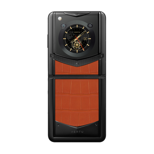 VERTU IRON FLIP｜カーボン VERTU IRONFLIP PHONE CARBON TEXTURE AUSPICIOUS PHOENIX
