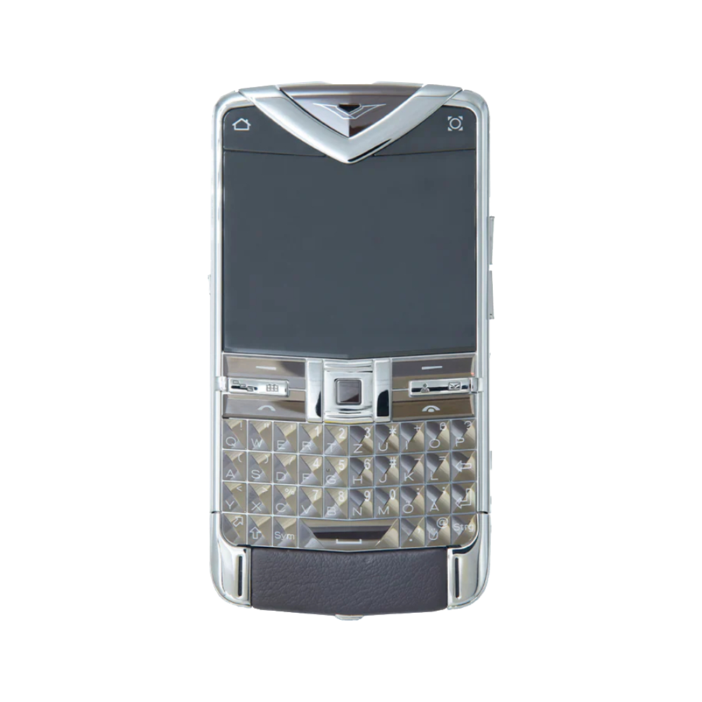 VERTU QUEST POLISH SS PEAT Grey Classic Keypad Phone - front view