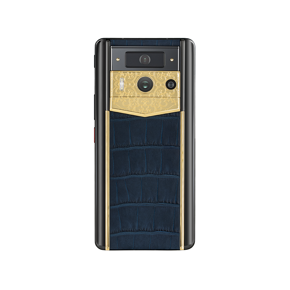 METAVERTU 2 LUXURY CUSTOM-MADE LOTUS MEMORY WITH ALLIGATOR SKIN WEB3 AI PHONE - Navy Blue