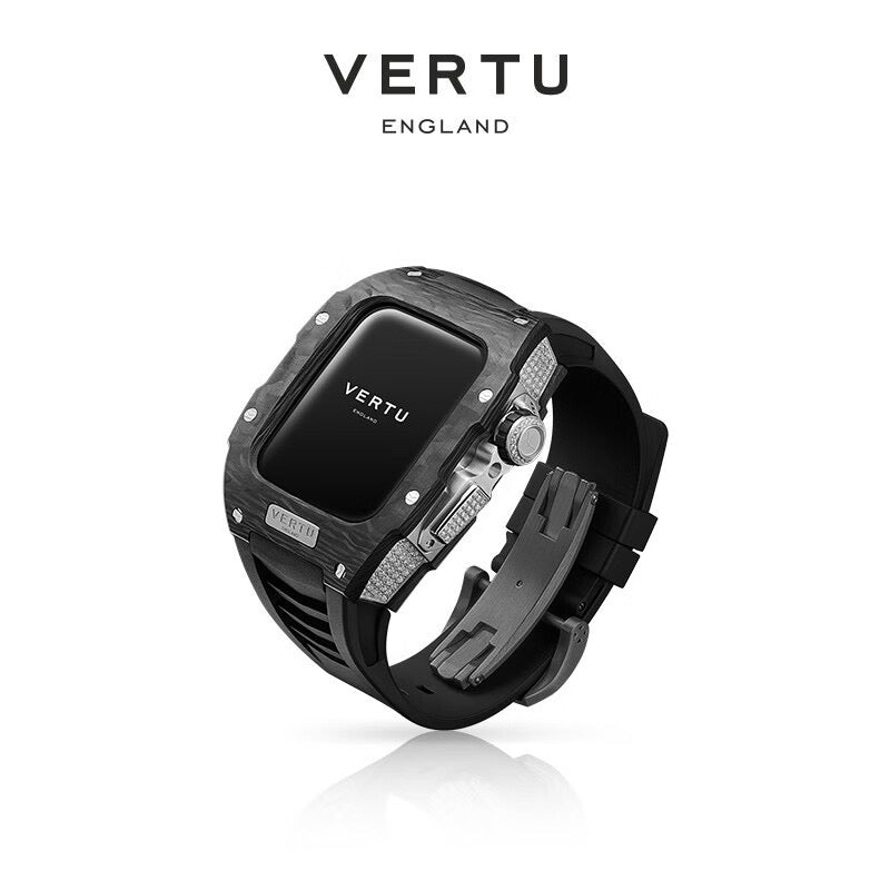 VERTU METAVERTU Carbon Fiber and VERTU METAWATCH H1 Black Diamond- Black Strap