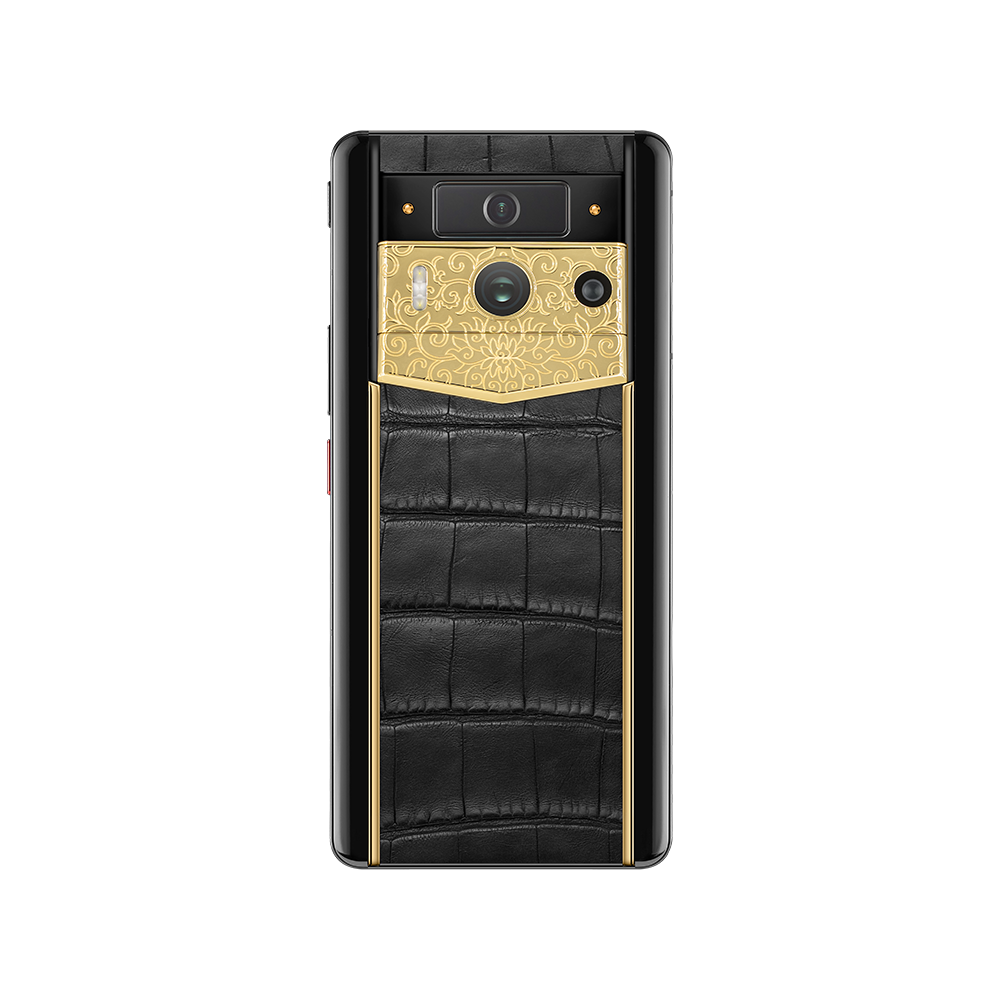 METAVERTU 2 LUXURY CUSTOM-MADE LOTUS CLUSTER WITH ALLIGATOR SKIN WEB3 AI PHONE - BLACK