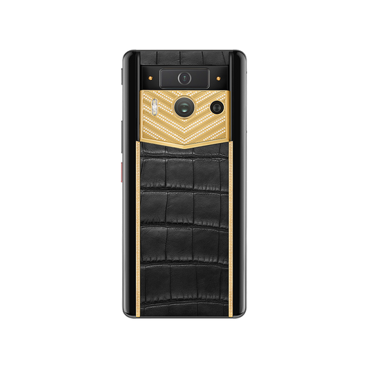 METAVERTU 2 LUXURY CUSTOM-MADE GOLD WITH DIAMONDS ALLIGATOR SKIN WEB3 AI PHONE - BLACK