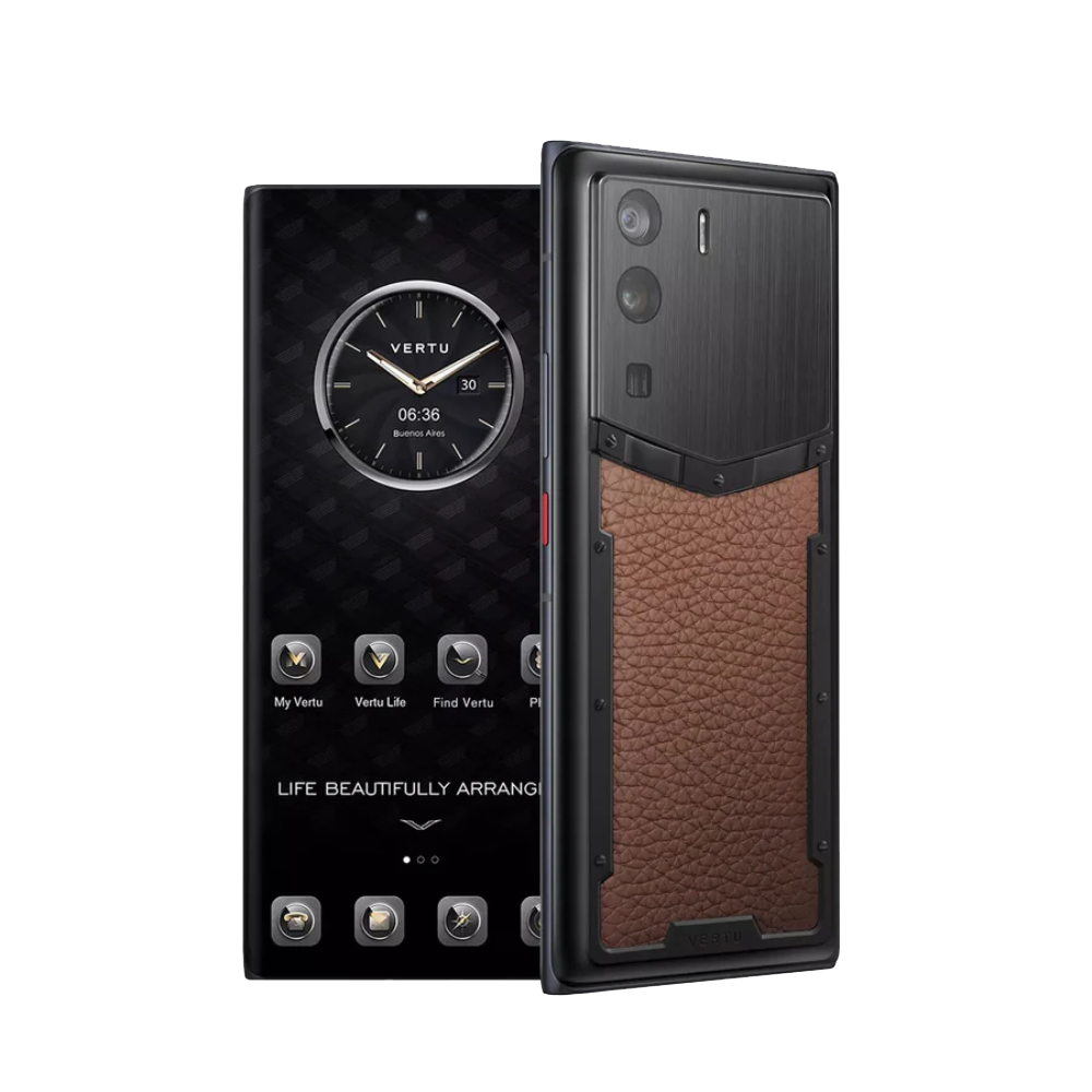 METAVERTU Calfskin 5G Web3 Phone - Caramel Brown