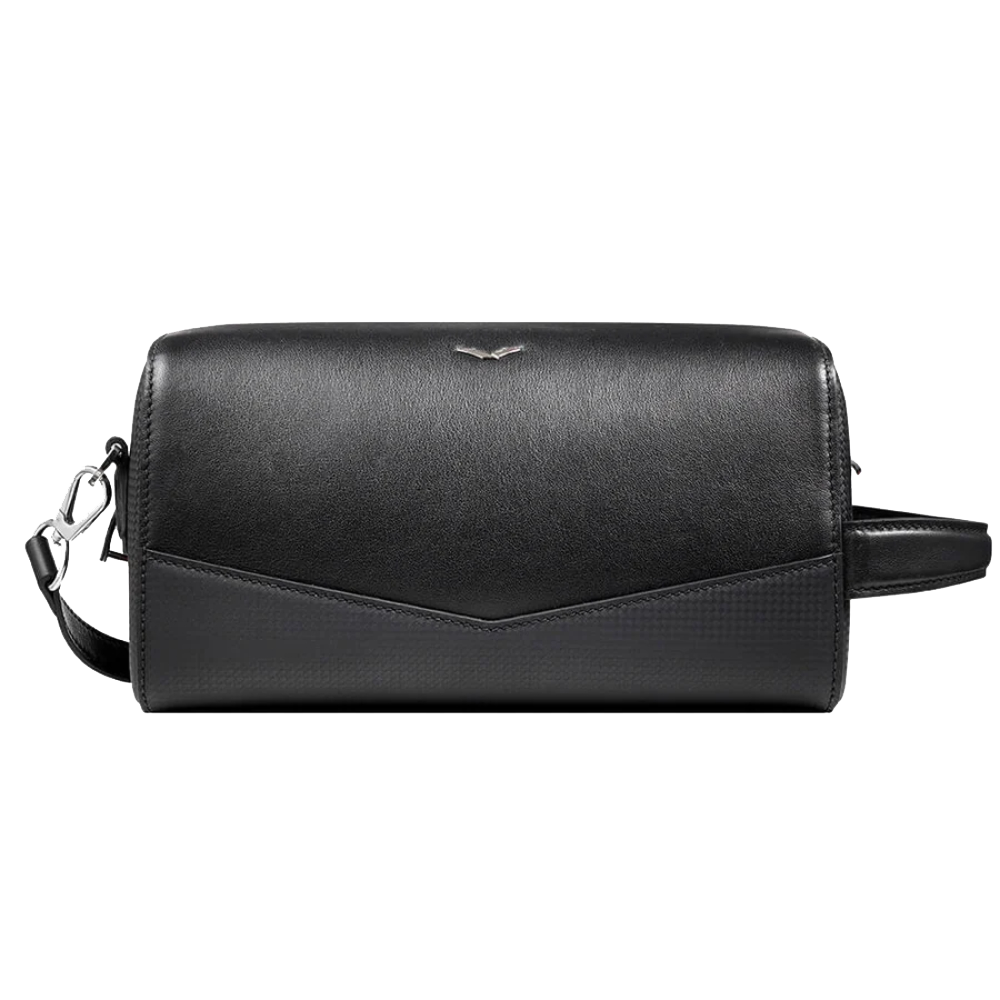 Black Crossbody Leather Bag - Men & Women