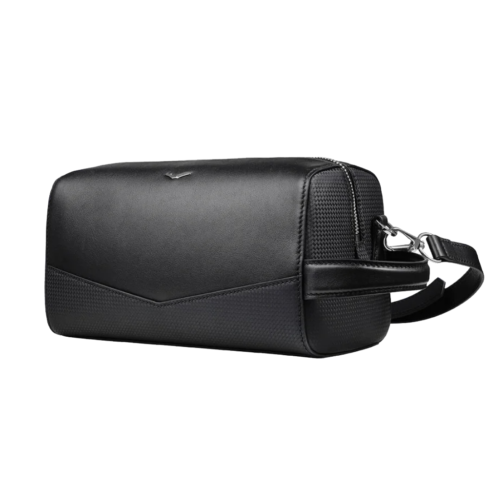 Black Crossbody Leather Bag - Men & Women