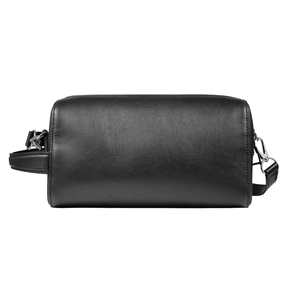 Black Crossbody Leather Bag - Men & Women