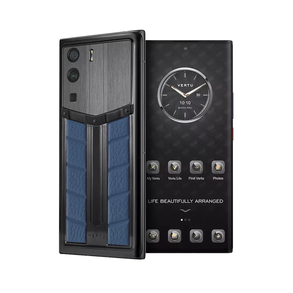 METAVERTU Race Track Design Calfskin Web3 Phone - Blue