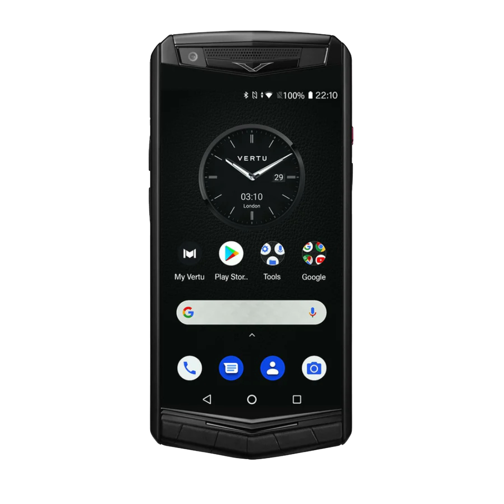 front Aster P Gothic Alligator Leather Phone - Iron Black