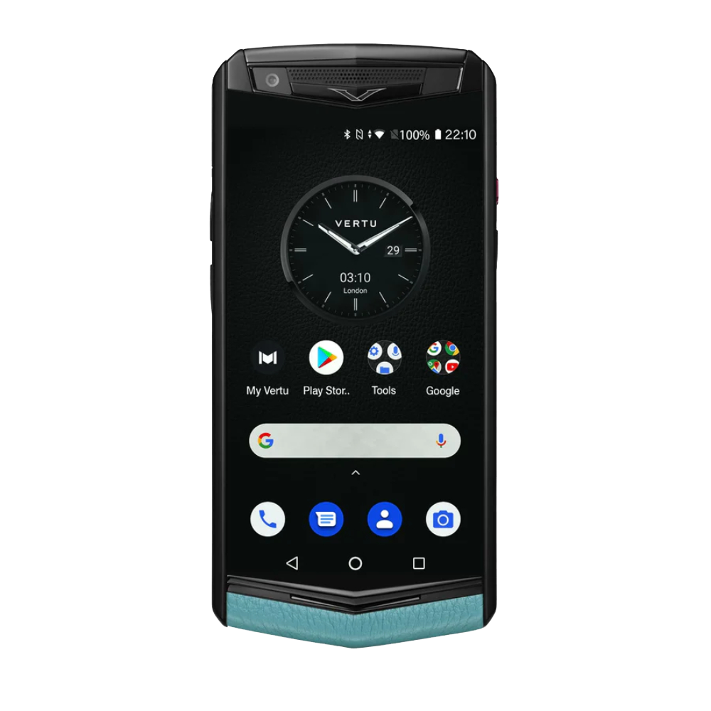 front Aster P Gothic Calf Leather Phone - Blue