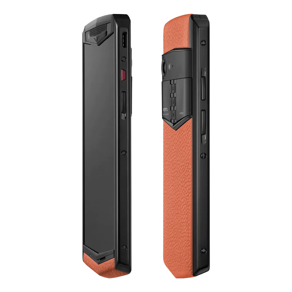 side Aster P Gothic Calf Leather Phone - Dawning Orange
