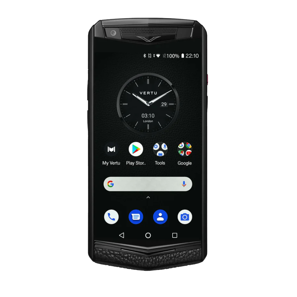 front Aster P Gothic Calf Leather Phone - Jade Black
