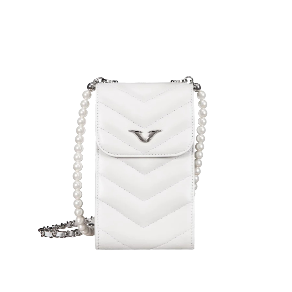 VERTU White And Black Pearl Chain Bag