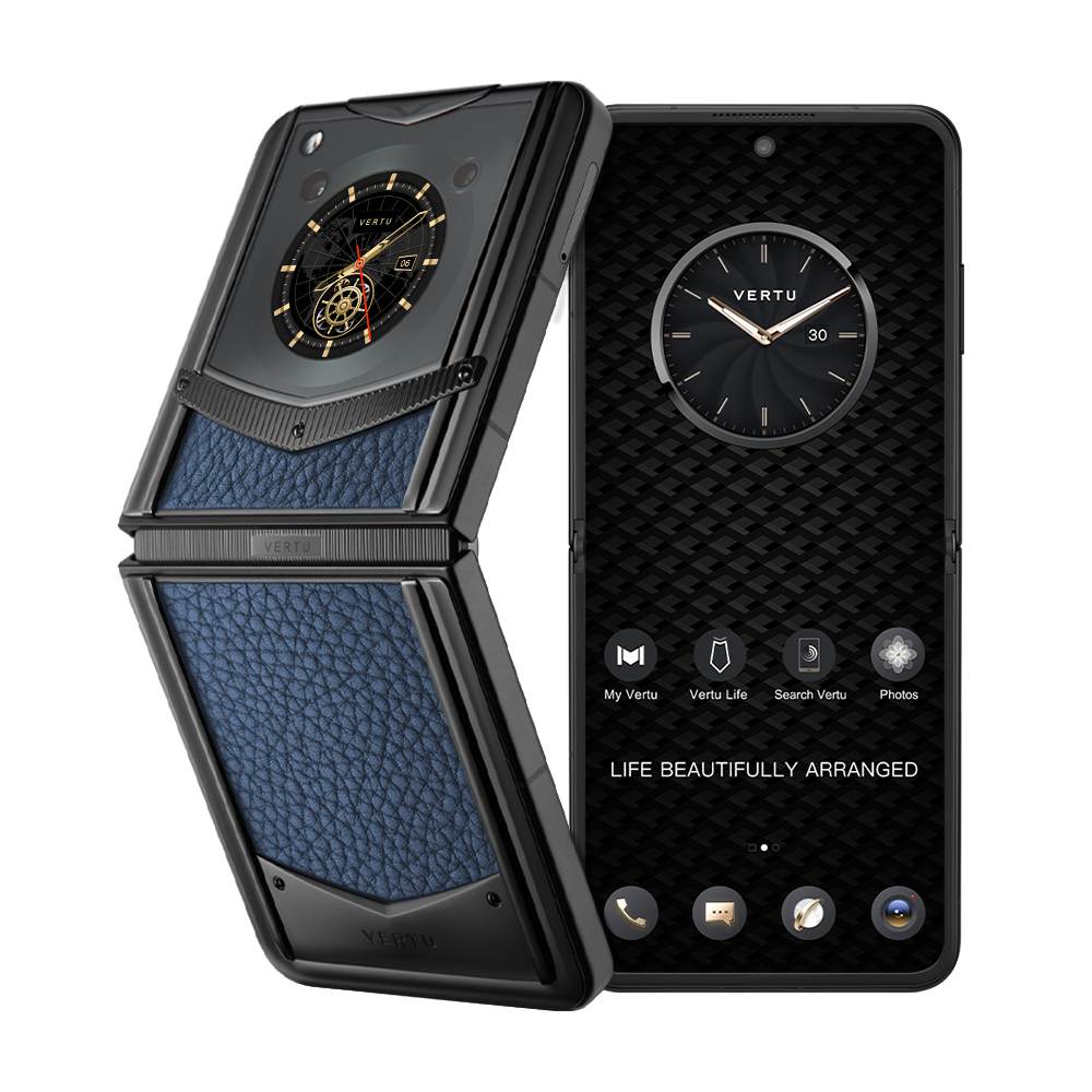 Vertu Ironflip BLS Gentleman Blue Calfskin BES