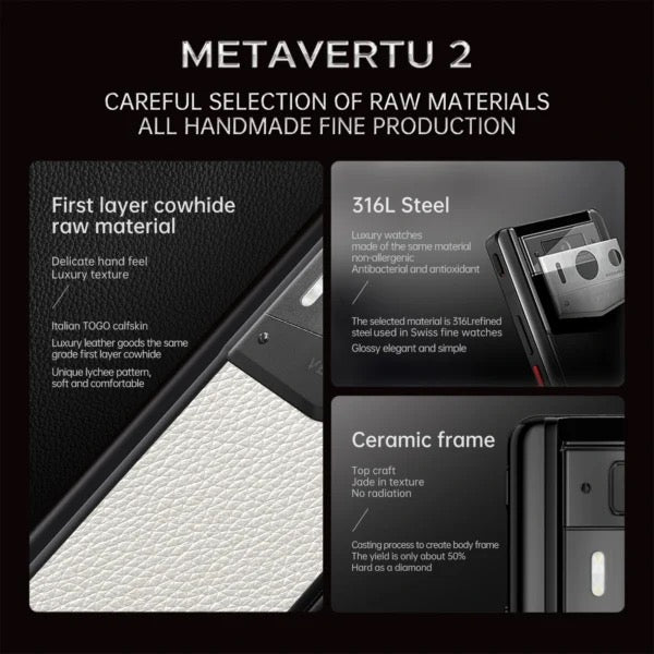 METAVERTU 2 WHITE ALLIGATOR SKIN WEB3 AI PHONE – ORANGE (SILVER CASE)