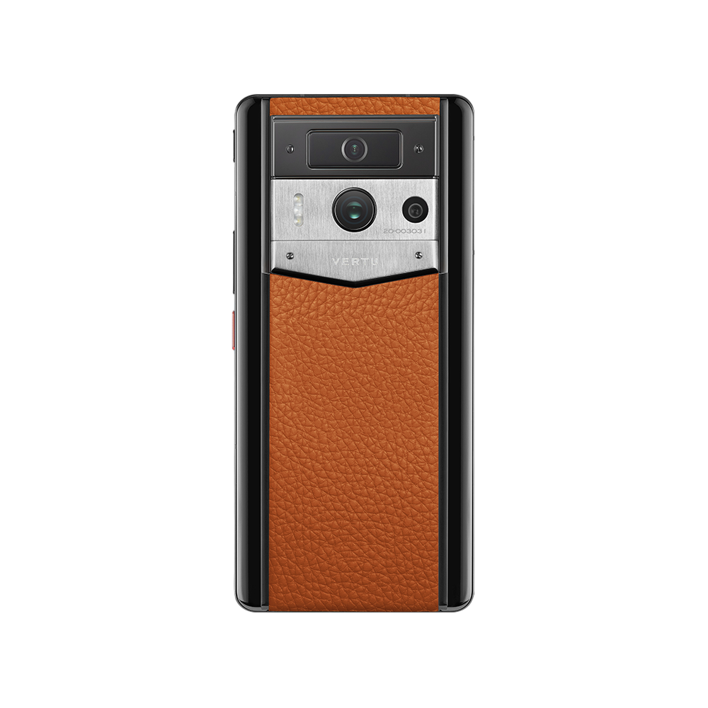 METAVERTU 2 Calfskin Web3 AI Phone - Dawning Orange(Silver Case)