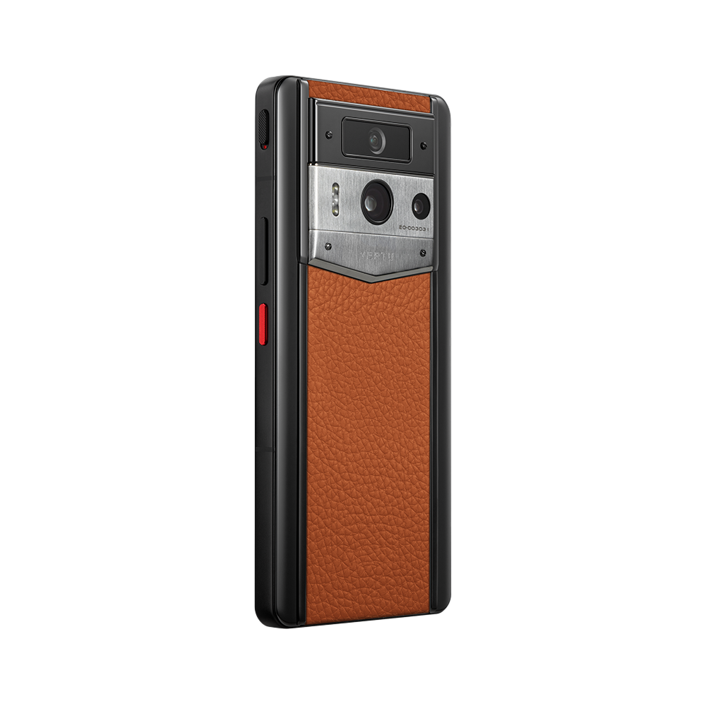 METAVERTU 2 Calfskin Web3 AI Phone - Dawning Orange(Silver Case)