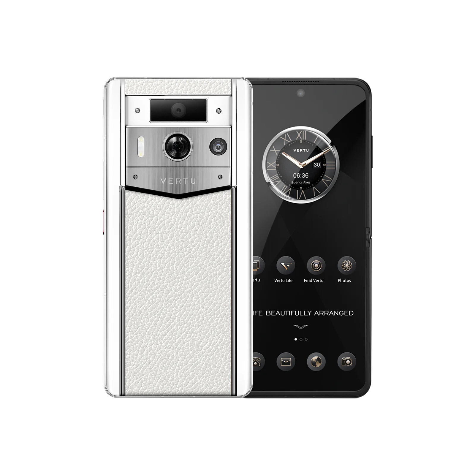 METAVERTU 2 WHITE CALFSKIN WEB3 AI PHONE – WHITE (SILVER CASE)